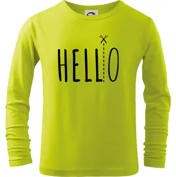 Chlapecké tričko Hello - Triko dětské Long Sleeve - 122 cm/6 let ( Limetková )