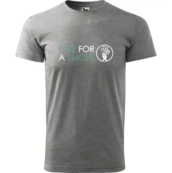 Pánské tričko Sablio Tričko s potiskem Time for a smoke - šedé L