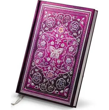 Zápisník ARGUS Elegantní zápisník A5 linky, pevná vazba, ružová Romantická zahrada 14200003