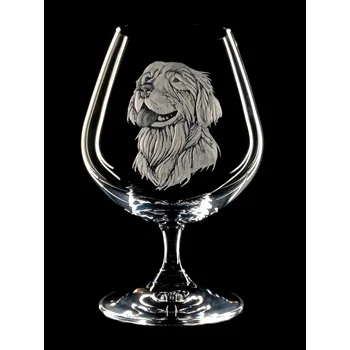 Sklenice sklenice na brandy 350ml Lara Zlatý Retriever - ručně ryté (broušené), dárková krabička