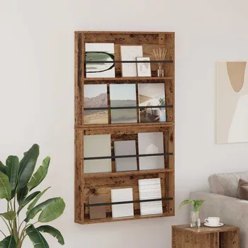 Obývací pokoj Regál na časopisy s policí 2 pcs Staré dřevo 80 x 12 x 70 cm
