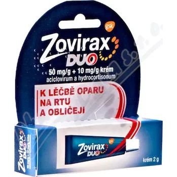 Lék na kožní problémy, vlasy a nehty Zovirax Duo 50mg/g+10mg/g crm.1x2g