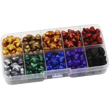 Sběratelství Retro voskové korálky tmavé barvy 8 mm Sada 10 buněk Mořské pečetní korálky Krabička 6,5 × 12,5 cm Tmavé odstíny pro tvorbu voskových pečetí