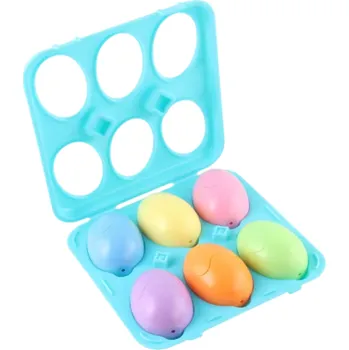 Hračka pro nejmenší Barevná hrací vajíčka 6 ks s tvary 4,5 x 5 cm Otevírací vzdělávací hračka pro třídění Rozvoj motoriky a koordinace Box