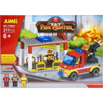 ostatní stavebnice Stavebnice Jumei HASIČI 211 dílků 30x21 cm