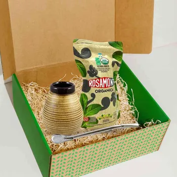 Dárkový potravinový koš Dárkový box - Rosamonte Organic, vroubkovaná kalabasa a bombilla