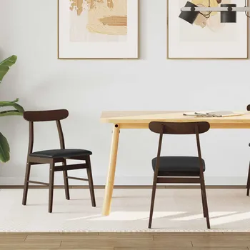 Jídelní židle 2 pcs Tmavě hnědá a černá Masivní gumové dřevo