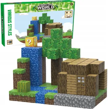 ostatní stavebnice CREATIVE WORLD SADA MAGNETICKÝCH STAVEBNICE JAKO MINECRAFT DŘEVĚNÝ DOMEČEK 107 DÍLKŮ
