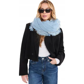 Dámská šála s geometrickým vzorem a třásněmi