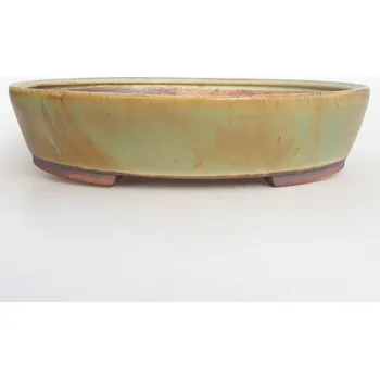 Květináč Keramická bonsai miska 28 x 24 x 6 cm zelená