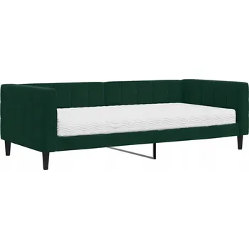 Pohovka Rozkládací pohovka s matrací 2 v 1, 223x100x68 cm, tmavě zelená