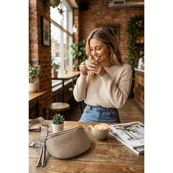 Ledvinka Piazza Italia Dámská crossbody ledvinka - tmavě béžová