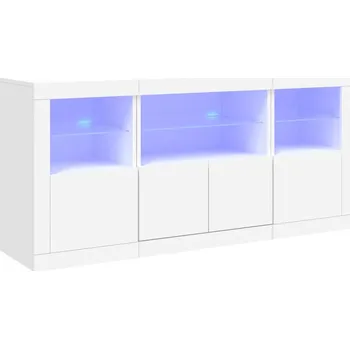 Komoda Moderní komoda s RGB LED osvětlením, bílá, 142,5 x 37 x 67 cm