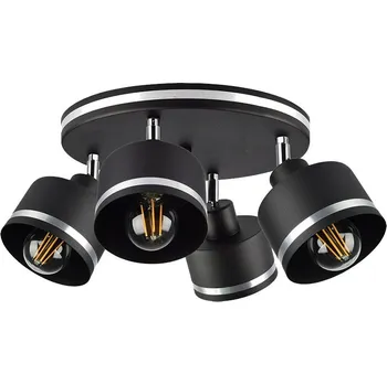 Stropní loftové osvětlení WAMA - 4xE27, 40W, černé / stříbrné