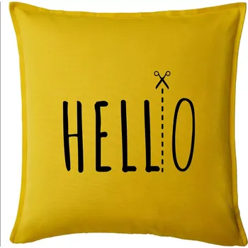 Polštář Hello - Polštář 50x50 - 50x50 - Pouze potah ( Žlutá )