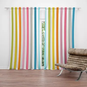 Závěs Sablio Závěs Barevné proužky: 2ks 140x250cm