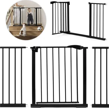 Dětská zábrana Přídavná bezpečnostní zábrana na schody a dveře 74-132 cm - černá SG-012-BC-132