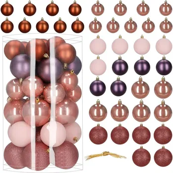 Springos Vánoční baňky barevné mix - 7/8/9cm sada 40ks, vánoční ozdoby