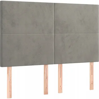 Čelo postele sametové světle šedé 144x5x118/128 cm