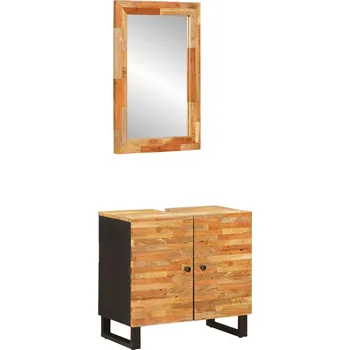 Koupelnový nábytek Koupelnové sady s úložištěm Přírodní Masivní mangové dřevo Hnědá3310102