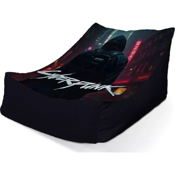 Sedací pytel Sablio Sedací vak Lounge Cyberpunk 2077 Pohled do města - 80 x 95 x 50 cm