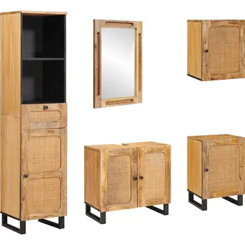 Toaletní stolek Koupelnové sady se zásuvkou Přírodní Masivní mangové dřevo Hnědá3310063