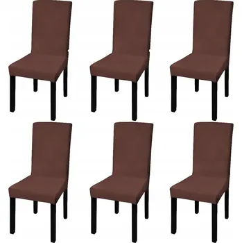 Podsedák Hnědé potahy na židle 6 ks, sedák 46-55 cm, opěradlo 37-45 cm