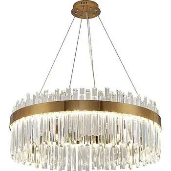 LED závěsné stropní svítidlo lustr zlatý křišťálový kruh Ring 50 cm LUX
