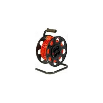 Napájecí kabel Prodlužovací síťový kabel bubnový Zásuvky 4 PVC oranžová