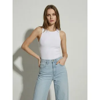 Dámská móda Sinsay - Body na ramínka - bílá - 554HA-00X - 554HA-00X-L