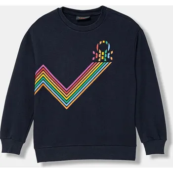 Chlapecká mikina Dětská bavlněná mikina United Colors of Benetton 33NVC10QW.G.Seasonal námořnická modř 59X, vel. 168