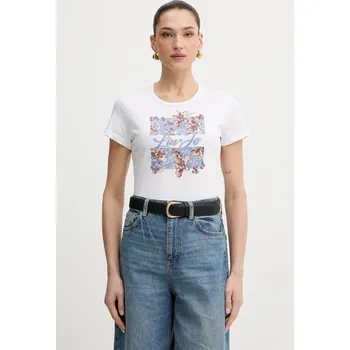 Pánská móda Bavlněné tričko Liu Jo WA6493.JS923 bílá 00X, vel. S