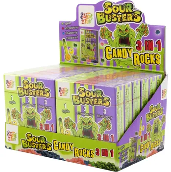 Bonbon Sour Busters 3in1 Candy Rocks – sladko kyselé bobnbony kameny 60g