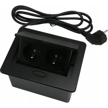 Elektrická zásuvka Zásuvka nábytková zapuštěná do desky 2x230V Modulbox mini černá matná