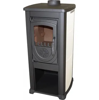 Krbová kamna BELLA THALIA BELLA THALIA, krbová kamna OKTA ECO 3,9 kW, krémová_MÍRNĚ_POŠKOZENÁ (č.125)