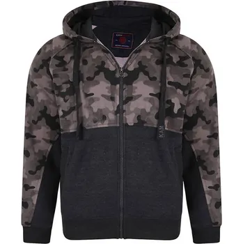Pánská mikina Velká pánská mikina na zip Kam moro 7036 grafitová (7XL)