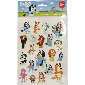 Odstranitelné tetování Smyvatelné dětské tetování, sada 40 tetování pro děti, hračka, Bluey