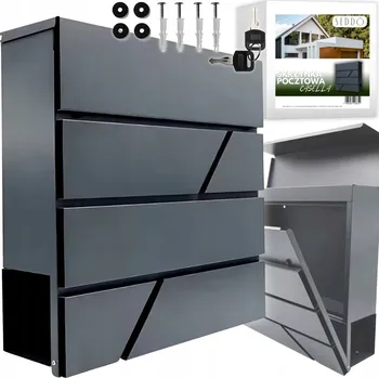 Poštovní schránka Poštovní schránka se schránkou na noviny SEDDŌ, černá