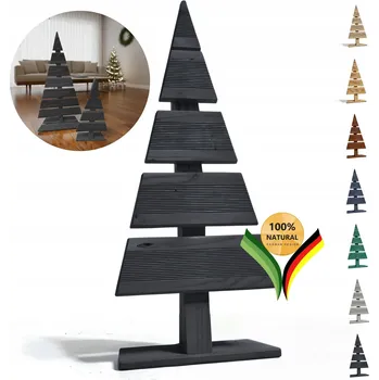 Vánoční dekorace Dřevěný vánoční stromek modřín 27x60 cm vánoční dekorace černá