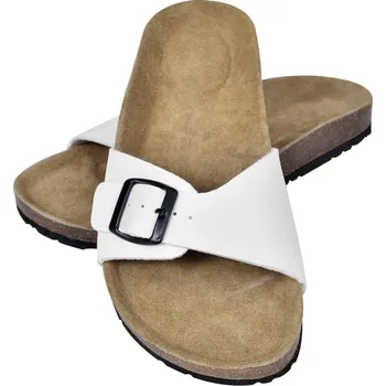 Dámská zdravotní obuv vidaXL Dámské bio korkové sandály s 1 přezkou bílé velikost 36