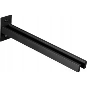 Věšák Koupelnový nástěnný věšák na ručníky dvouramenný přišroubovatelný černý matný