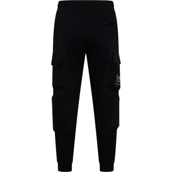 Velké pánské teplákové kalhoty typu cargo Kam 244 s pružným lemem černé (4XL)