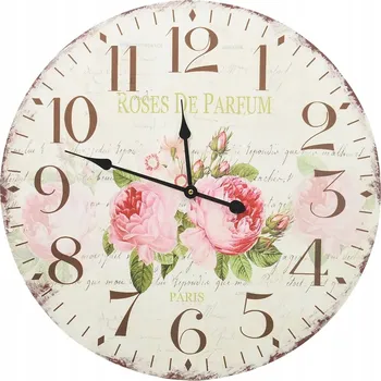 Hodiny Retro nástěnné hodiny z MDF, vícebarevné, průměr 60 cm, tloušťka 3 cm