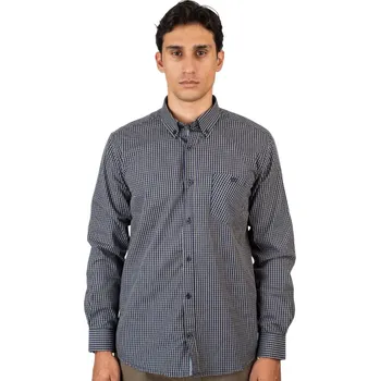 Pánská košile Velká pánská kostkovaná košile s dlouhým rukávem Double Urban Outfitters GS-5132 tmavě modrá (5XL)