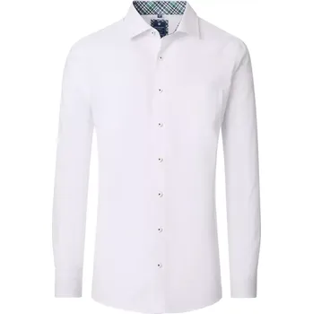 Pánská košile Velká pánská hladká košile s dlouhým rukávem Redmond 252000111-000 bílá (5XL)