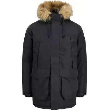 Velká pánská bunda s kapucí parka Jack & Jones 12285649 černá (5XL)