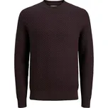 Velký pánský vaflový svetr přes hlavu Jack & Jones 12287850 tmavě fialový (7XL)