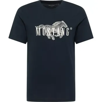 Pánské tričko Velké pánské tričko Mustang 1016858-4136 s krátkým rukávem a potiskem tmavě modré (5XL)