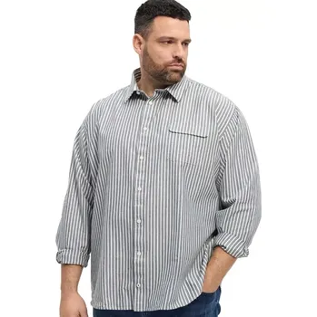 Pánská košile Velká pánská košile s dlouhým rukávem pruhovaná North Latitude 53303-2573 šedá (5XL)