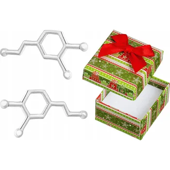 Náušnice Stříbrné Náušnice Dopamin Dámské šroubky Chemický vzor Tužky Stříbro 925